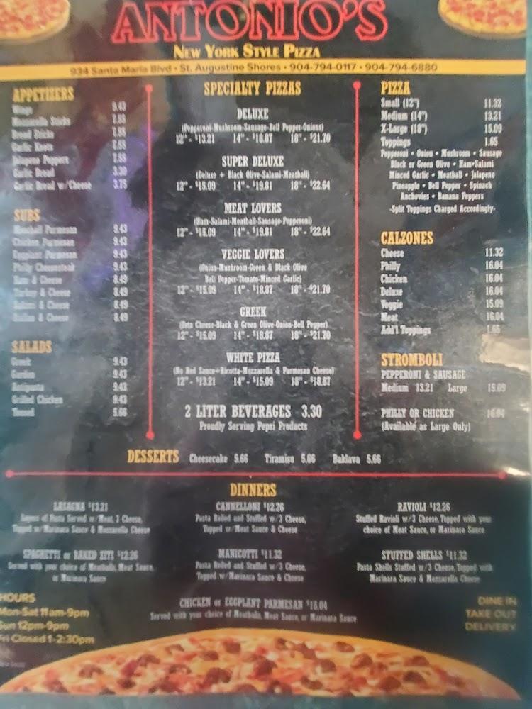 Antonio's New York Style Pizza Menu image 2